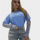 maglia con manica in pizzo lady